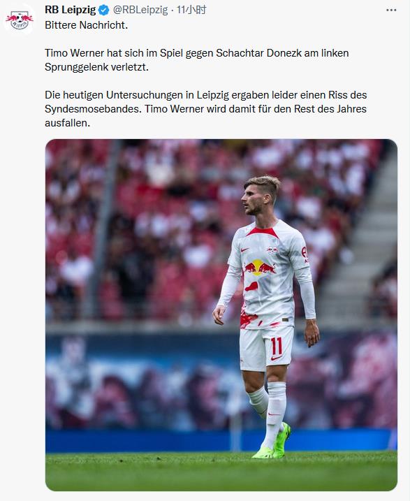 维尔纳欧冠重伤将缺席世界杯 德国队深感惋惜